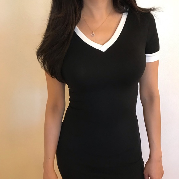 Black and White Tee Shirt Mini Dress - Picture 5 of 8